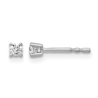 Platinum 0.10 Carat Lab Grown Diamond VS+ F+ Round Complete Four Prong Stud Earrings view 1