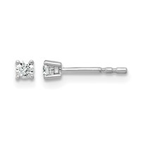14K White Gold 0.10 Carat Lab Grown Diamond VS SI+ G+ Round Complete Four Prong Heavyweight Stud Earrings view 1