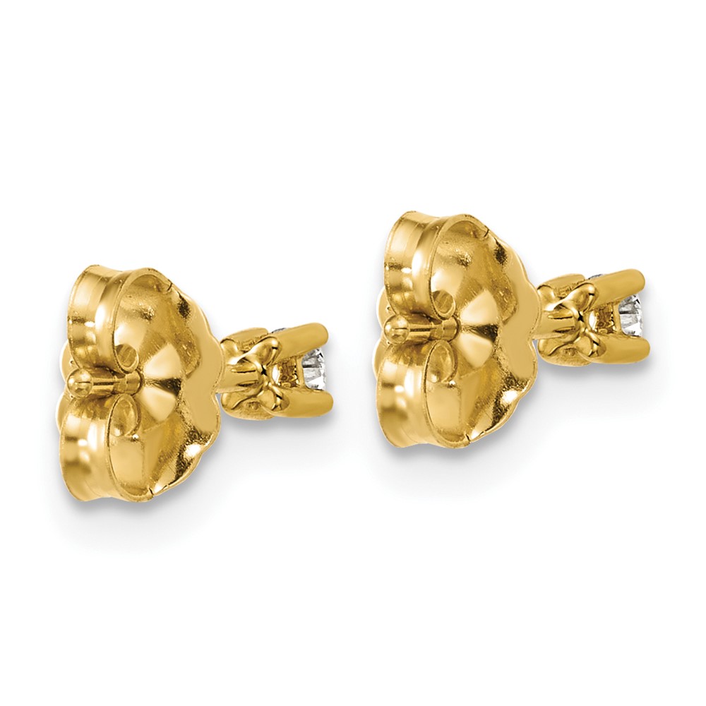 14k 1/10 carat Lab Grown Diamond VS/SI+ G+ Round Complete Four Prong Stud Earrings (EM1006-010-LG)