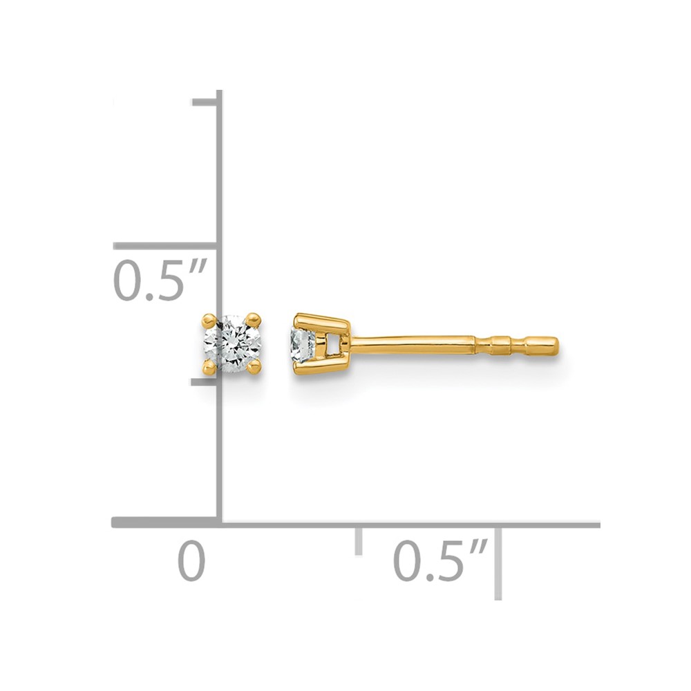 14k 1/10 carat Lab Grown Diamond VS/SI+ G+ Round Complete Four Prong Stud Earrings (EM1006-010-LG)