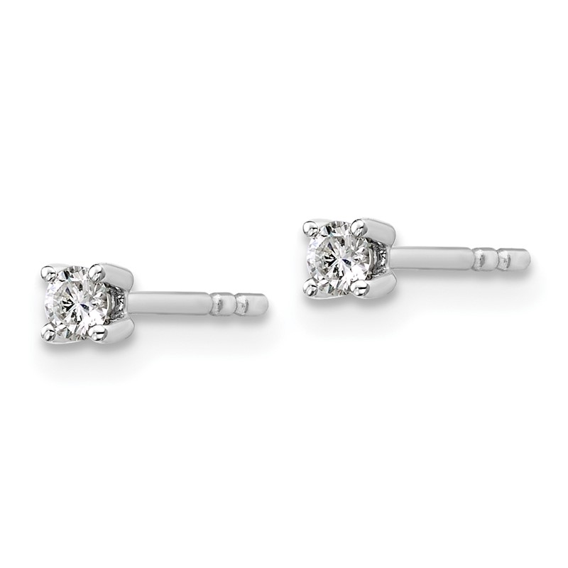 14k White Gold 1/6 ctw Lab Grown Diamond VS/SI+ G+ Round 4 Prong Heavy Wt. Stud Earrings
