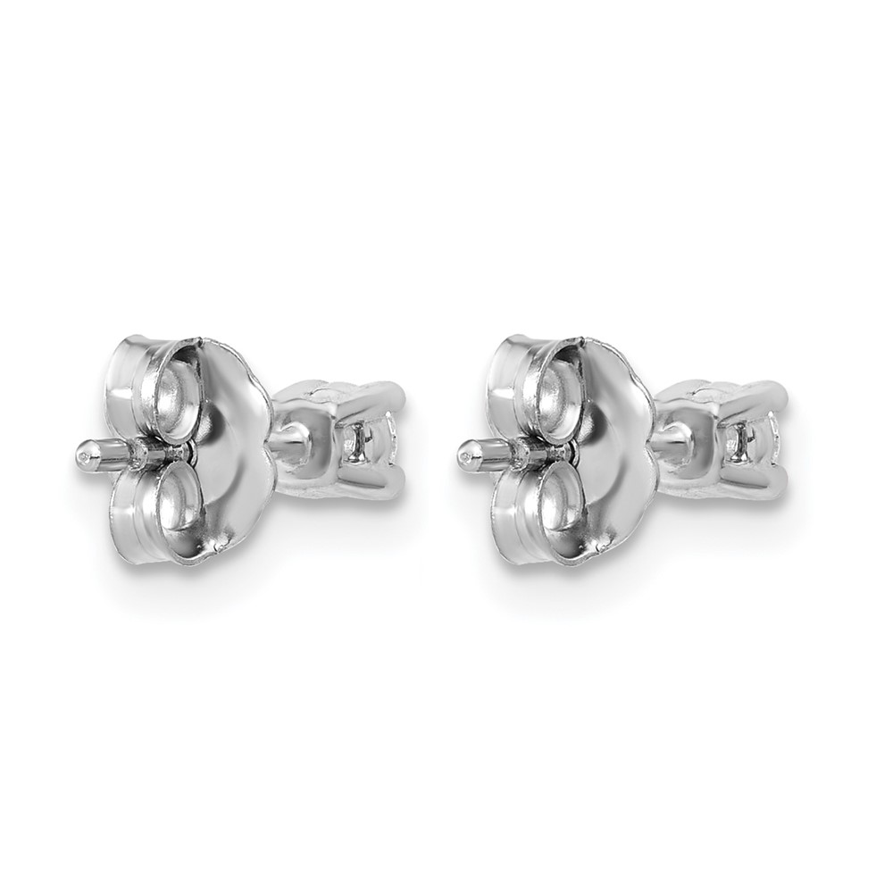 14k White Gold 1/6 carat Lab Grown Diamond VS+ F+ Round Complete Four Prong Heavyweight Stud Earrings (EM1006-015-WLD)