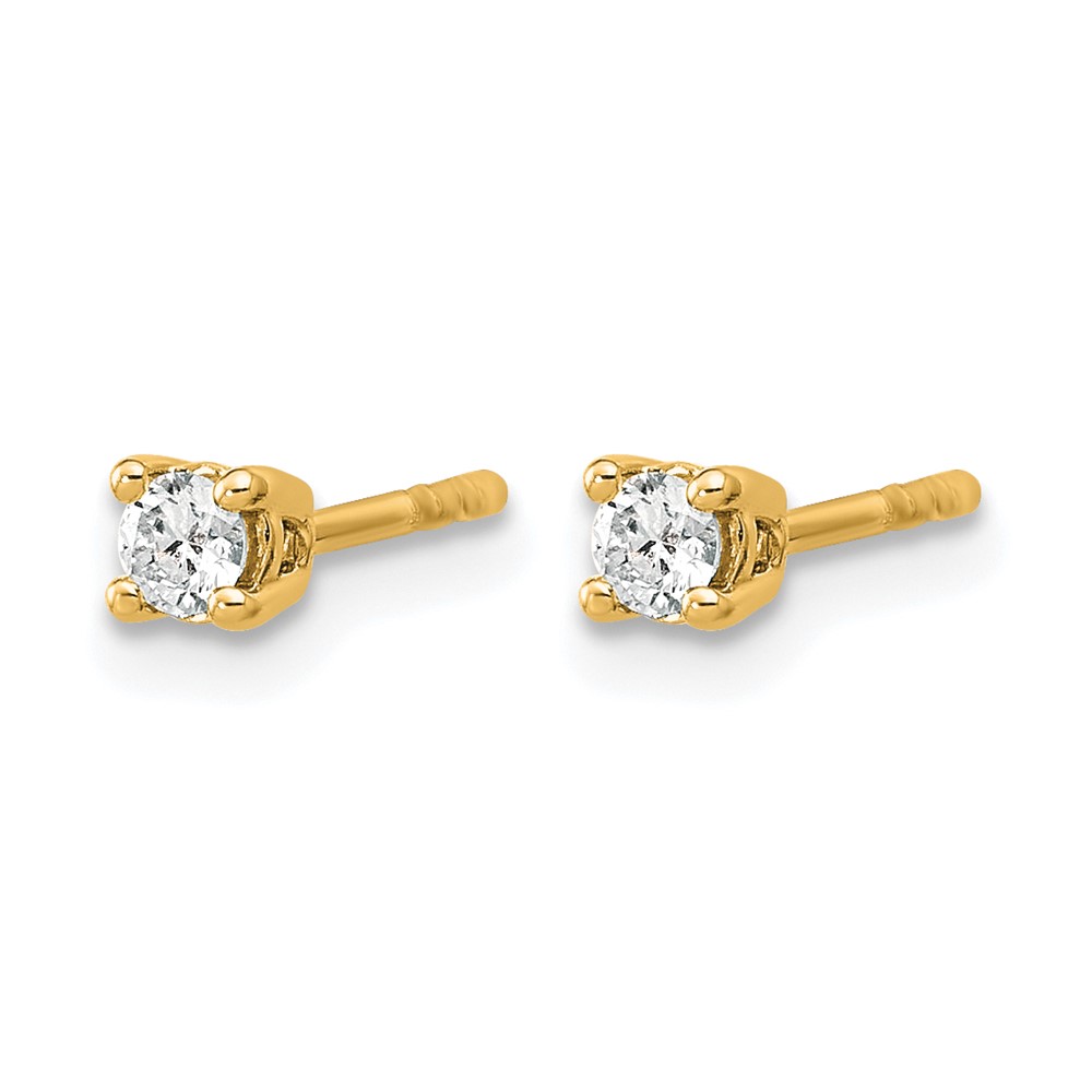 14k 1/6 carat Lab Grown Diamond VS+ F+ Round Complete Four Prong Heavyweight Stud Earrings (EM1006-015-LD)