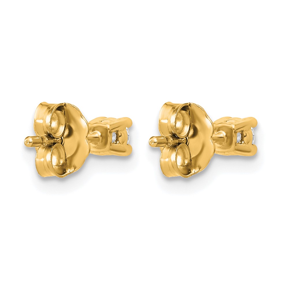 14k 1/6 carat Lab Grown Diamond VS+ F+ Round Complete Four Prong Heavyweight Stud Earrings (EM1006-015-LD)