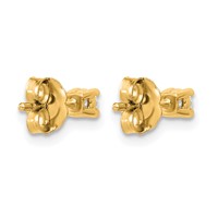 14K Yellow Gold 0.17 Carat Lab Grown Diamond VS SI+ G+ Round Complete Four Prong Heavyweight Stud Earrings view 4