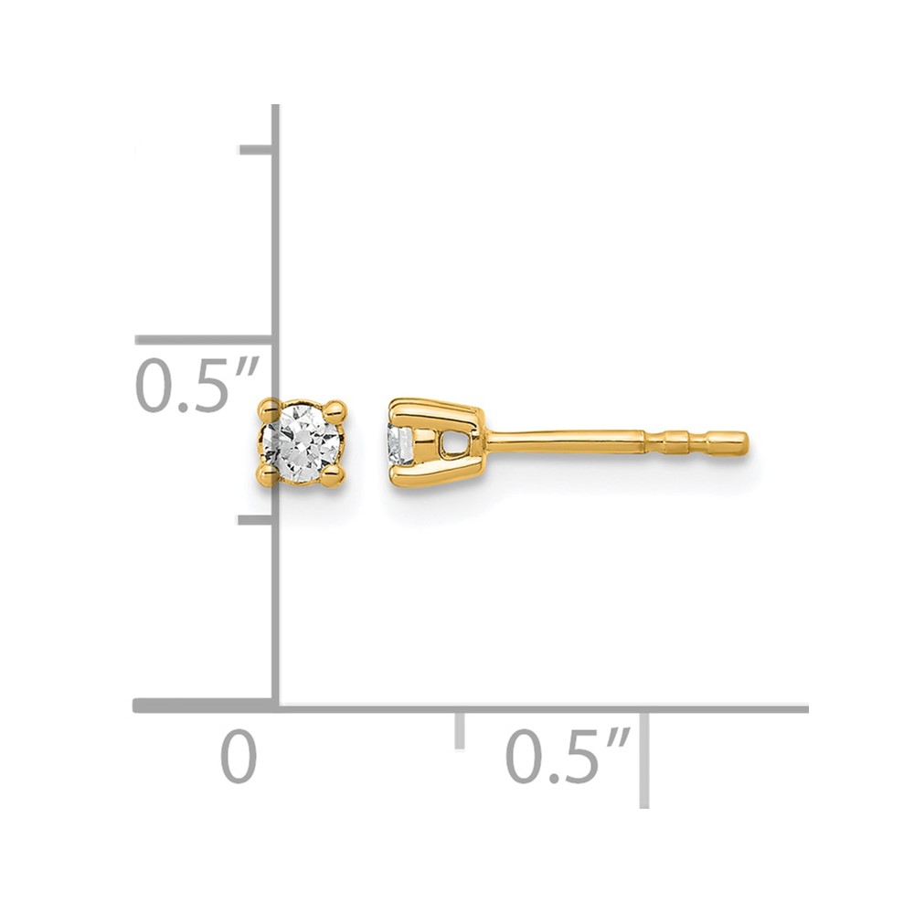 14k 1/6 carat Lab Grown Diamond VS+ F+ Round Complete Four Prong Heavyweight Stud Earrings (EM1006-015-LD)