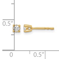 14K Yellow Gold 0.17 Carat Lab Grown Diamond VS SI+ G+ Round Complete Four Prong Heavyweight Stud Earrings view 5