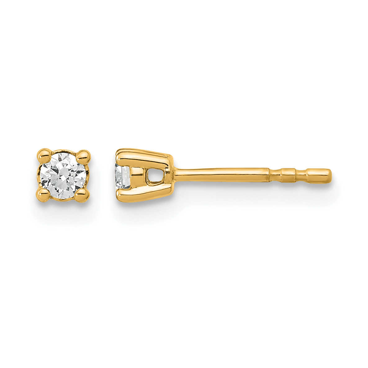 14k 1/6 carat Lab Grown Diamond VS+ F+ Round Complete Four Prong Heavyweight Stud Earrings (EM1006-015-LD)