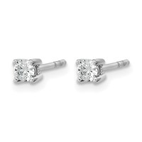 14K White Gold 0.20 Carat Lab Grown Diamond VS SI+ G+ Round Complete Four Prong Heavyweight Stud Earrings view 2