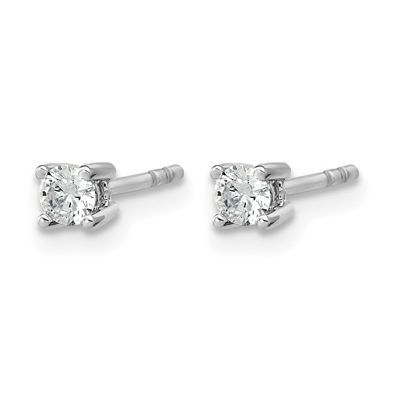 10k White Gold Round 4-Prong .20ct. Diamond Stud Earrings