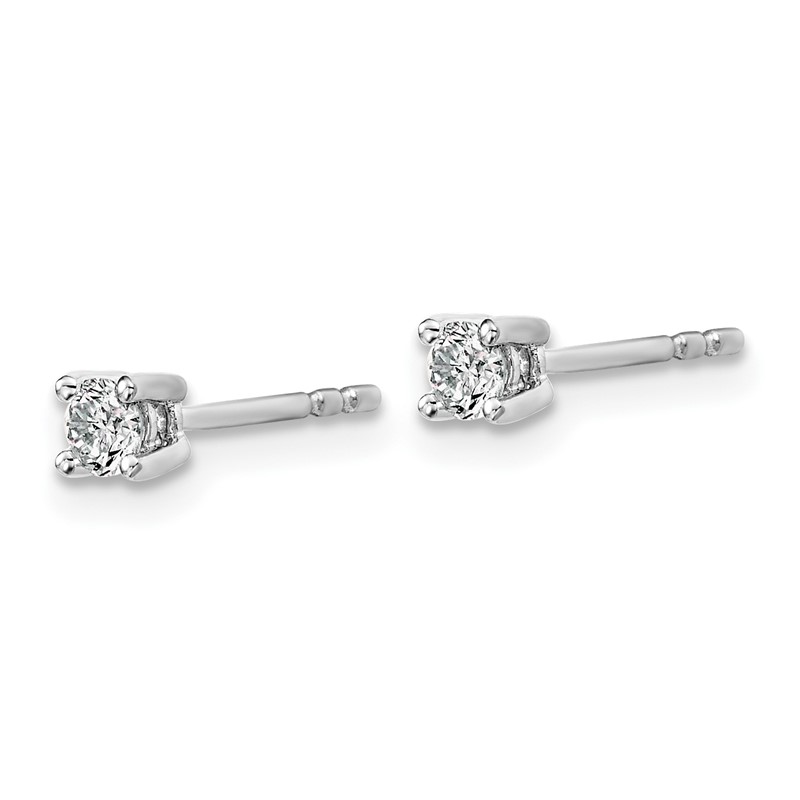 14k White Gold 1/5 ctw Lab Grown Diamond VS+ F+ Round 4 Prong Heavy Wt. Stud Earrings