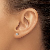 14K White Gold 0.20 Carat Lab Grown Diamond VS SI+ G+ Round Complete Four Prong Heavyweight Stud Earrings view 3