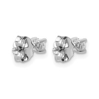 14K White Gold 0.20 Carat Lab Grown Diamond VS SI+ G+ Round Complete Four Prong Heavyweight Stud Earrings view 4