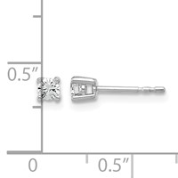 14K White Gold 0.20 Carat Lab Grown Diamond VS SI+ G+ Round Complete Four Prong Heavyweight Stud Earrings view 5