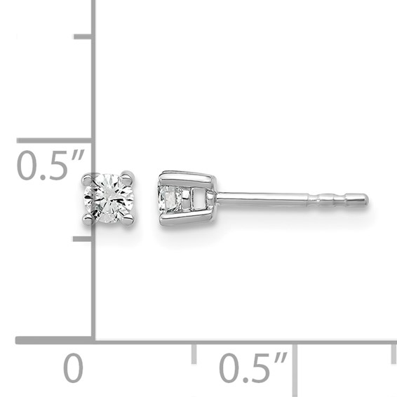 10k White Gold Round 4-Prong .20ct. Diamond Stud Earrings