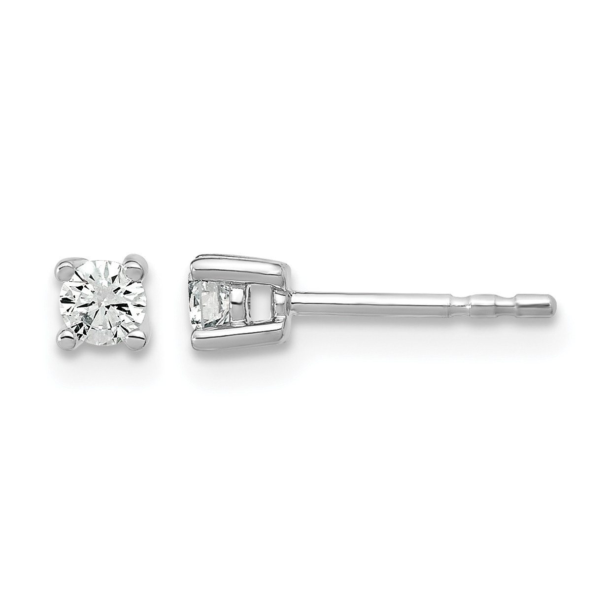 14k White Gold 1/5 carat Certified Lab Grown Diamond VS/SI+ G+ Round Complete Four Prong Heavyweight Stud Earrings (EM1006-020C-WLG)