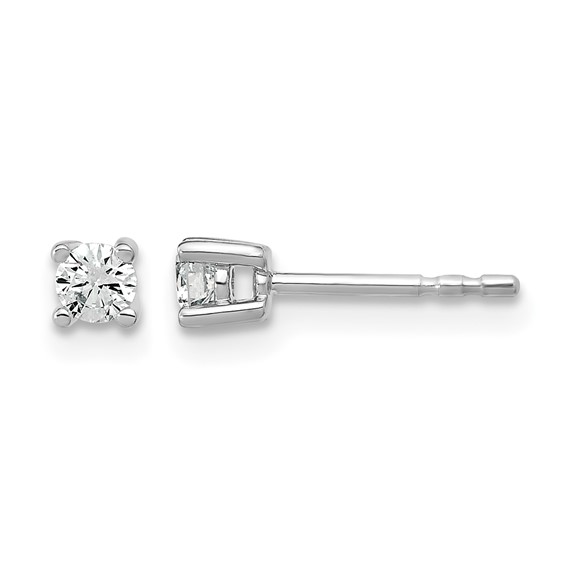 10k White Gold Round 4-Prong .20ct. Diamond Stud Earrings