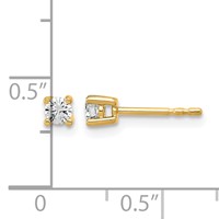 14K Yellow Gold 0.20 Carat Lab Grown Diamond VS SI+ G+ Round Complete Four Prong Heavyweight Stud Earrings view 5