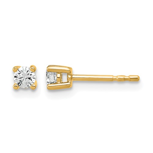 14k 1/5 carat Certified Lab Grown Diamond VS+ F+ Round Complete Four Prong Heavyweight Stud Earrings