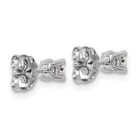 18K White Gold 0.25 Carat Lab Grown Diamond VS+ F+ Round Complete Four Prong Stud Earrings view 3