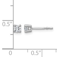 18K White Gold 0.25 Carat Lab Grown Diamond VS+ F+ Round Complete Four Prong Stud Earrings view 5