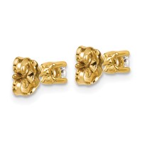 18K Yellow Gold 0.25 Carat Certified Lab Grown Diamond VS+ F+ Round Complete Four Prong Stud Earrings view 3