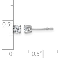 Platinum 0.25 Carat Certified Lab Grown Diamond VS+ F+ Round Complete Four Prong Stud Earrings view 5