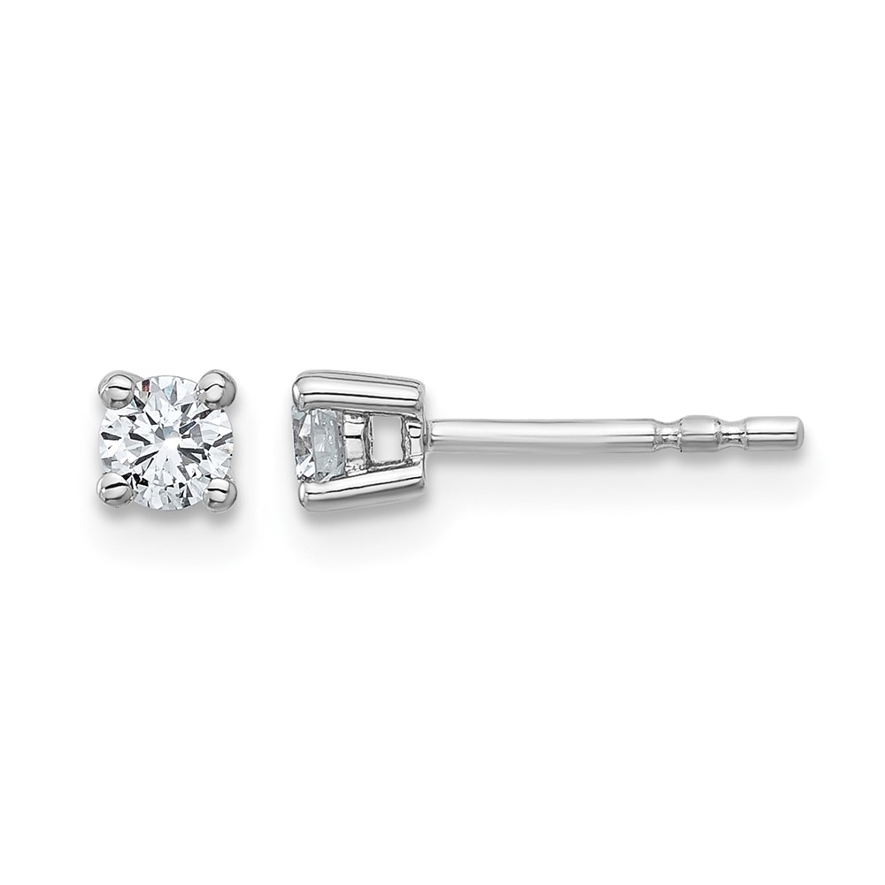 Platinum 0.25 Carat Certified Lab Grown Diamond VS+ F+ Round Complete Four Prong Stud Earrings