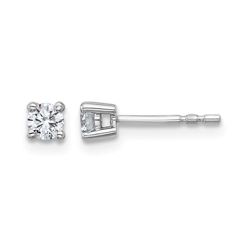 Platinum 0.25 Carat Lab Grown Diamond VS+ F+ Round Complete Four Prong Stud Earrings