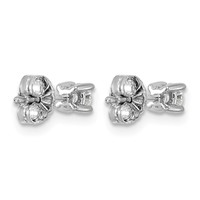 Sterling Silver Rhodium-plated 0.25 Carat Lab Grown Diamond VS SI+ G+ Round Complete Four Prong Stud Earrings view 3