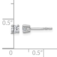 Sterling Silver Rhodium-plated 0.25 Carat Lab Grown Diamond VS SI+ G+ Round Complete Four Prong Stud Earrings view 5