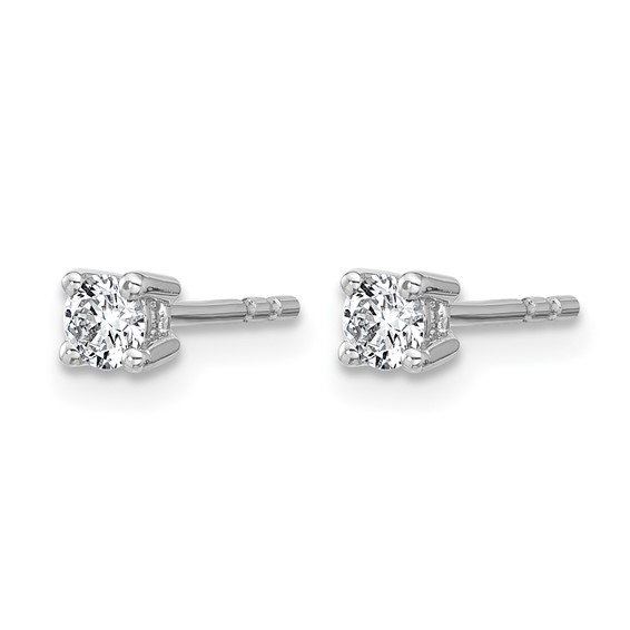 10k White Gold Round 4-Prong .25ct. Diamond Stud Earrings