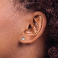 14K White Gold 0.25 Carat Lab Grown Diamond VS SI+ G+ Round Complete Four Prong Heavyweight Stud Earrings view 3