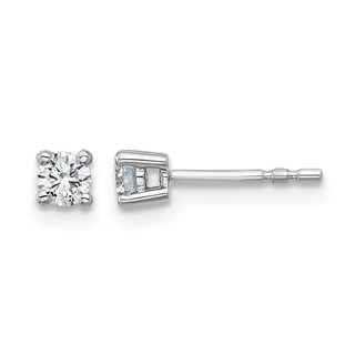 10k White Gold Round 4-Prong .25ct. Diamond Stud Earrings