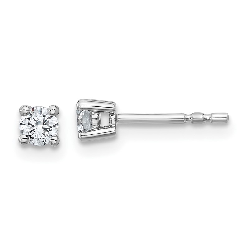 14k White Gold 1/4 ctw Certified Lab Grown Diamond VS+ F+ Round 4 Prong Heavy Wt. Stud Earrings