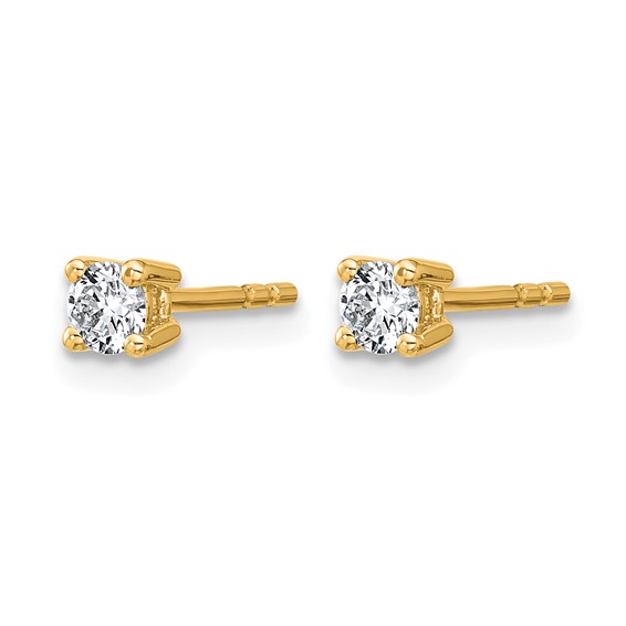 10k Round 4-Prong .25ct. Diamond Stud Earrings