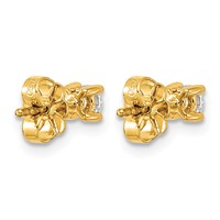 14K Yellow Gold 0.25 Carat Certified Lab Grown Diamond VS SI+ G+ Round Complete Four Prong Heavyweight Stud Earrings view 4
