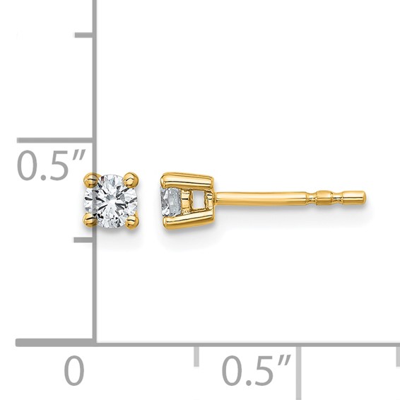 10k Round 4-Prong .25ct. Diamond Stud Earrings