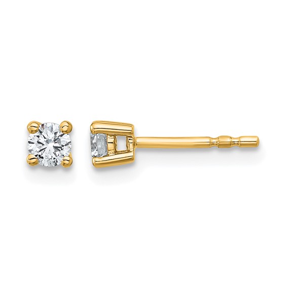 10k Round 4-Prong .25ct. Diamond Stud Earrings