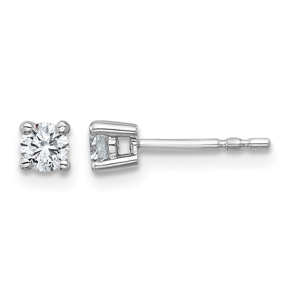 18K White Gold 0.33 Carat Lab Grown Diamond VS+ F+ Round Complete Four Prong Stud Earrings