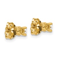 18K Yellow Gold 0.33 Carat Lab Grown Diamond VS+ F+ Round Complete Four Prong Stud Earrings view 3