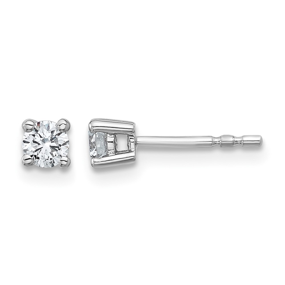 Platinum 0.33 Carat Lab Grown Diamond VS+ F+ Round Complete Four Prong Stud Earrings
