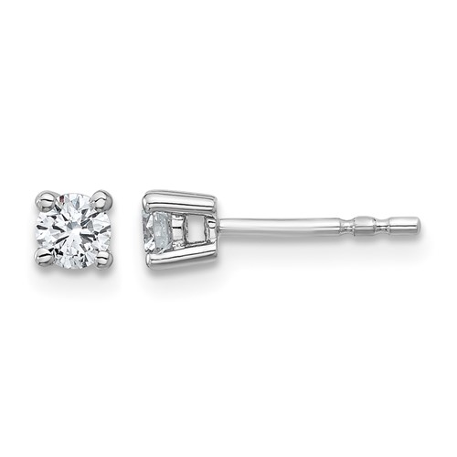 Platinum 0.33 Carat Certified Lab Grown Diamond VS+ F+ Round Complete Four Prong Stud Earrings
