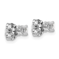 Sterling Silver Rhodium-plated 0.33 Carat Lab Grown Diamond VS SI+ G+ Round Complete Four Prong Stud Earrings view 3