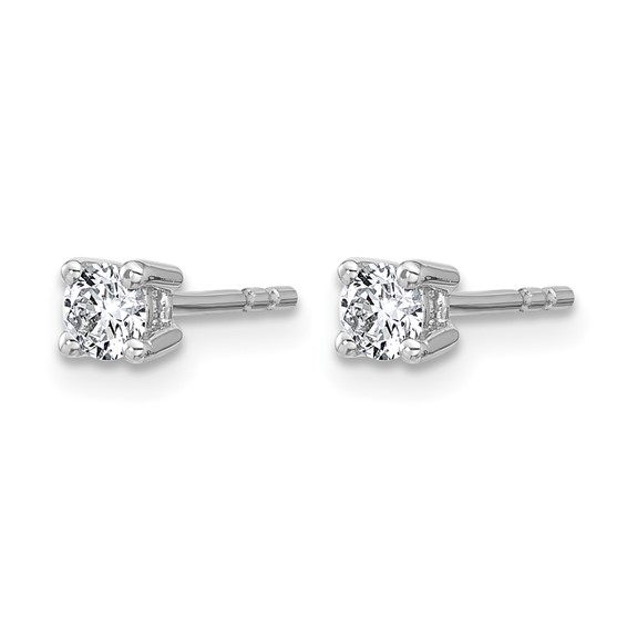 10k White Gold Round 4-Prong .33ct. Diamond Stud Earrings