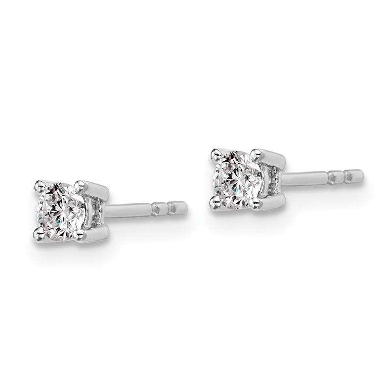 14k White Gold 1/3 ctw Lab Grown Diamond VS+ F+ Round 4 Prong Heavy Wt. Stud Earrings