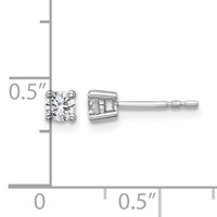 14K White Gold 0.33 Carat Lab Grown Diamond VS SI+ G+ Round Complete Four Prong Heavyweight Stud Earrings view 5