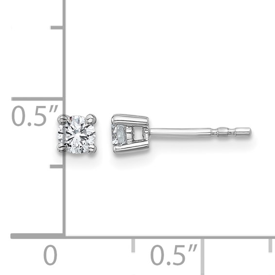 10k White Gold Round 4-Prong .33ct. Diamond Stud Earrings