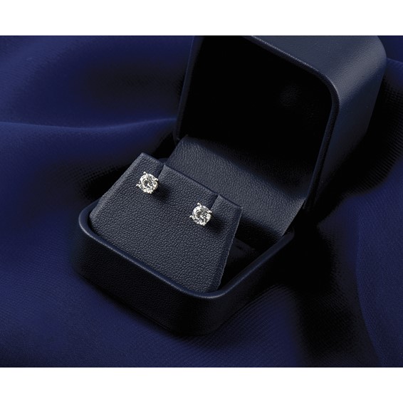 10k White Gold Round 4-Prong .25ct. Diamond Stud Earrings
