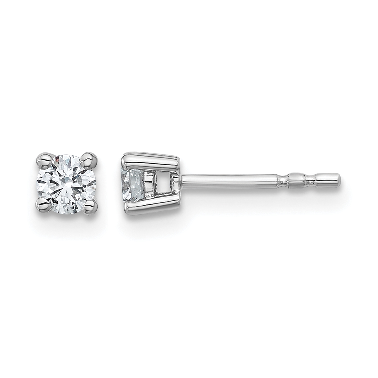 14k White Gold 1/3 carat Certified Lab Grown Diamond VS+ F+ Round Complete Four Prong Heavyweight Stud Earrings (EM1006-033C-WLD)